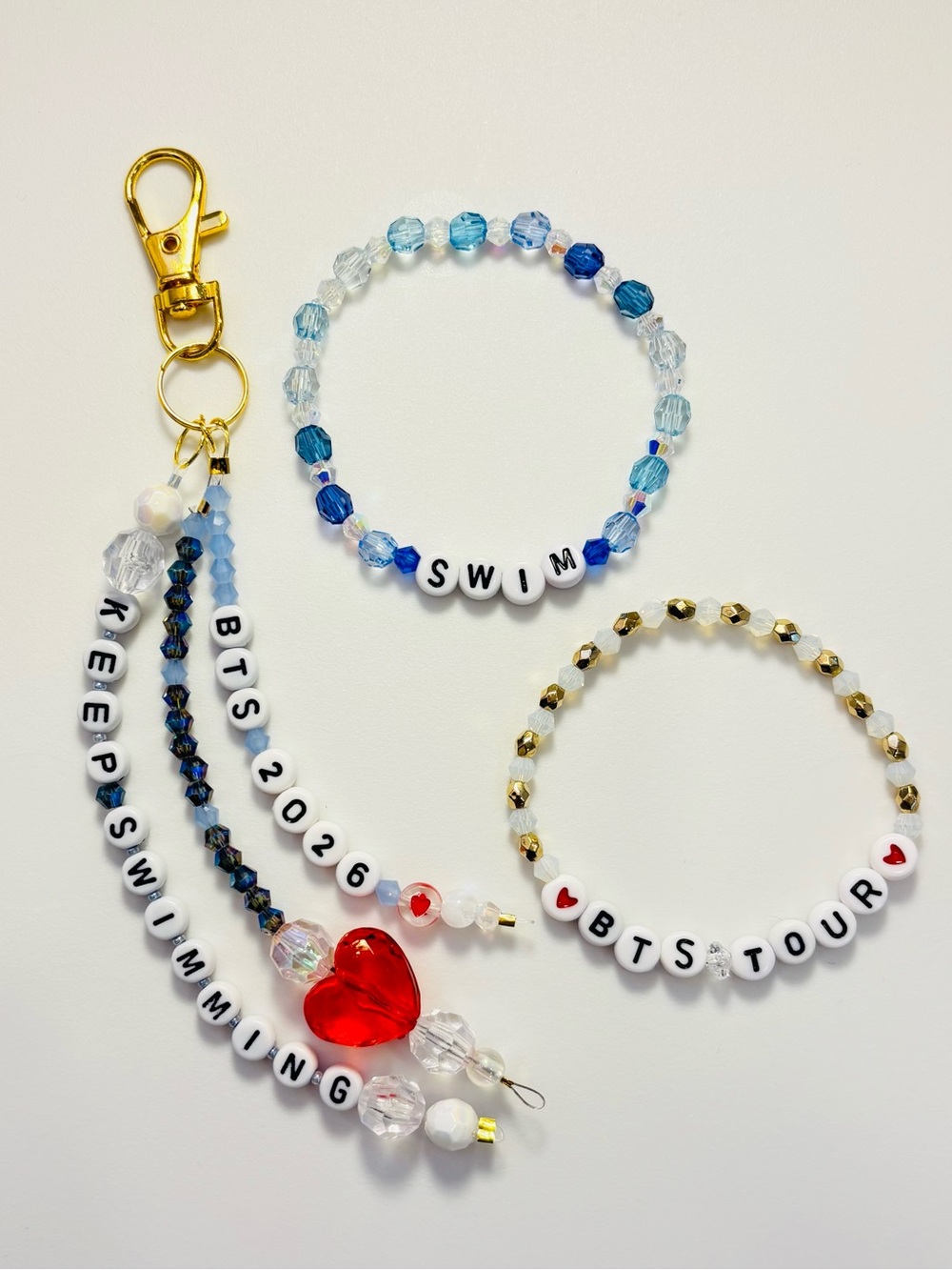(3pcs) BTS ARIRANG SWIM THEMED KEYCHAIN AND BRACELET BUNDLE